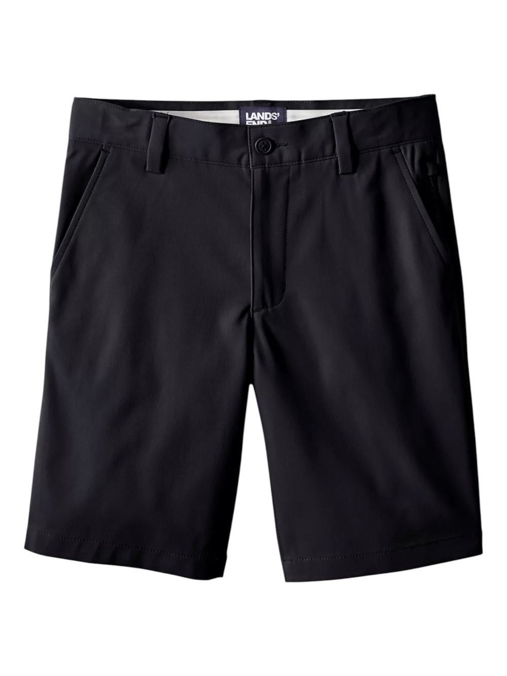 2 Pairs Lands' End Boys Black Active Performance Chino Shorts - Size 12
